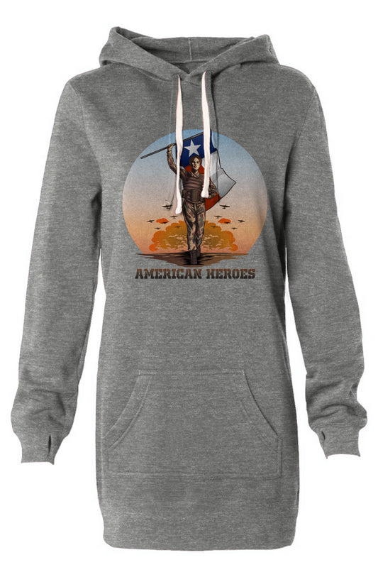American Heroes Hooded Sweatshirt Dress