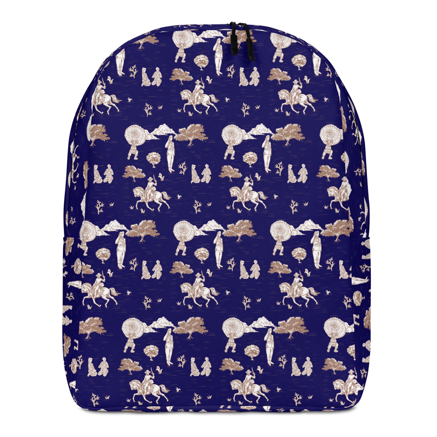 Military Women Toile Blue Minimalist Backpack