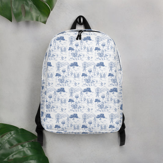 Military Women Toile Minimalist Backpack