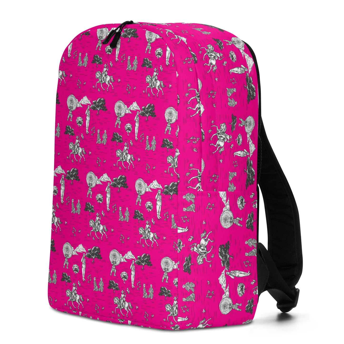 Military Women Pink Toile Minimalist Backpack