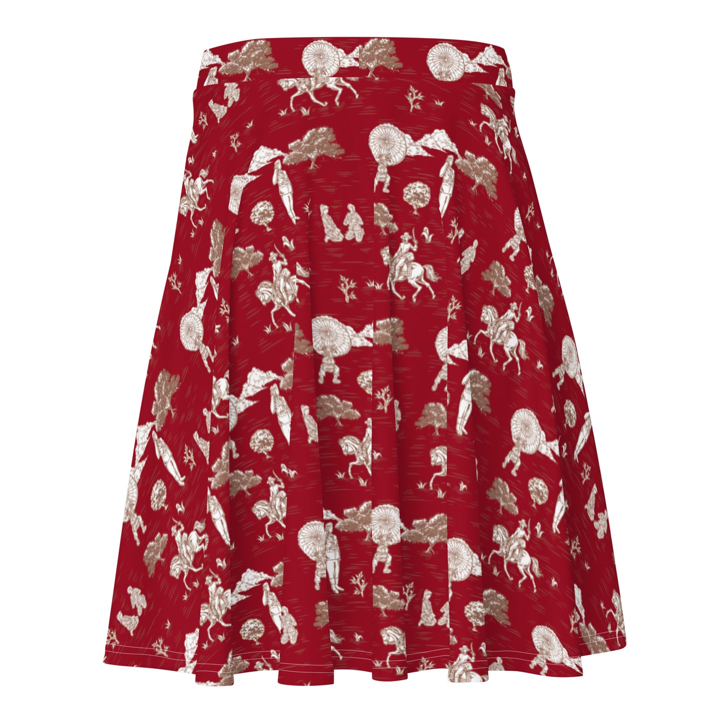 Military Women Toile Red Skater Skirt