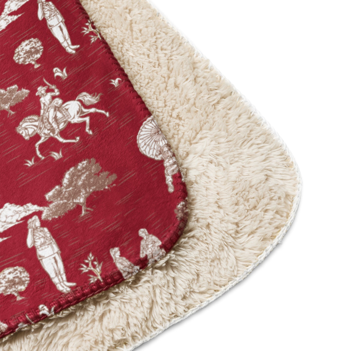 Military Women Toile Red Sherpa blanket