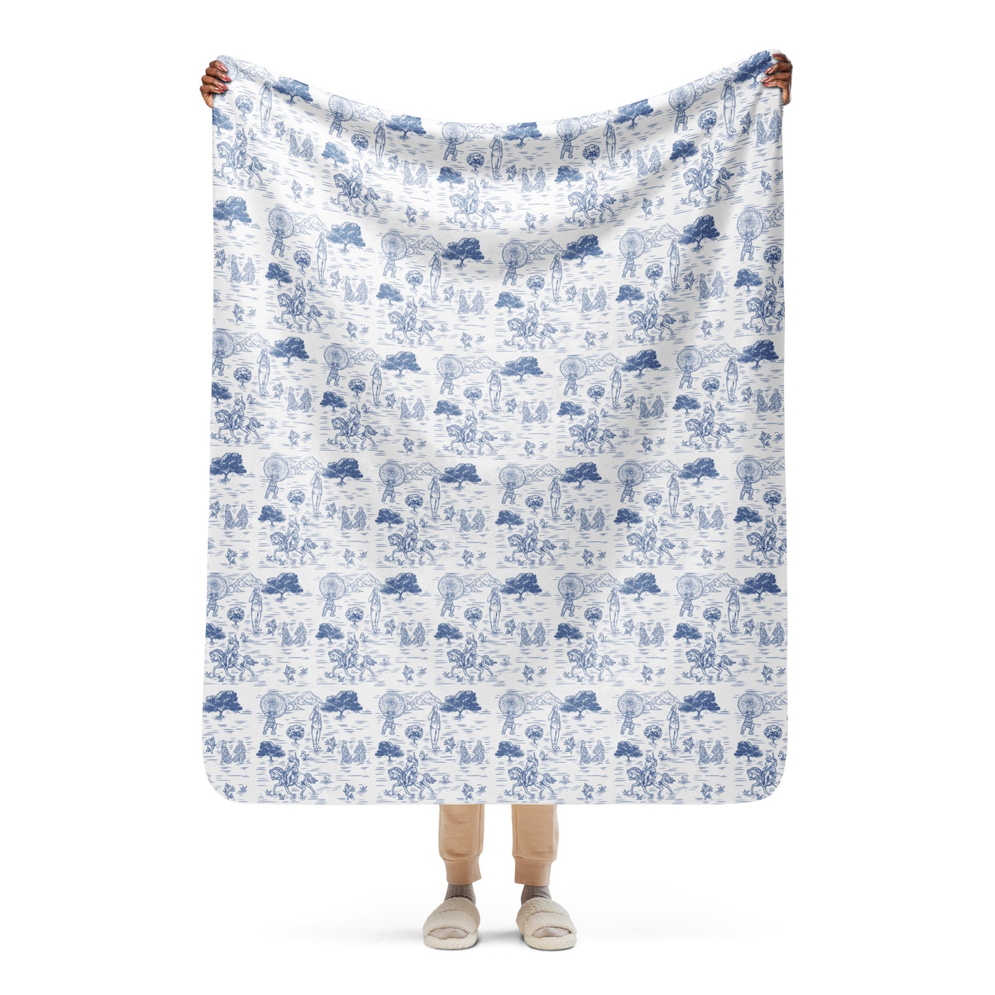 Military Women Toile Sherpa blanket