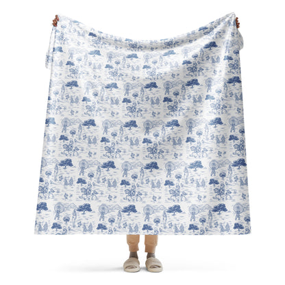 Military Women Toile Sherpa blanket