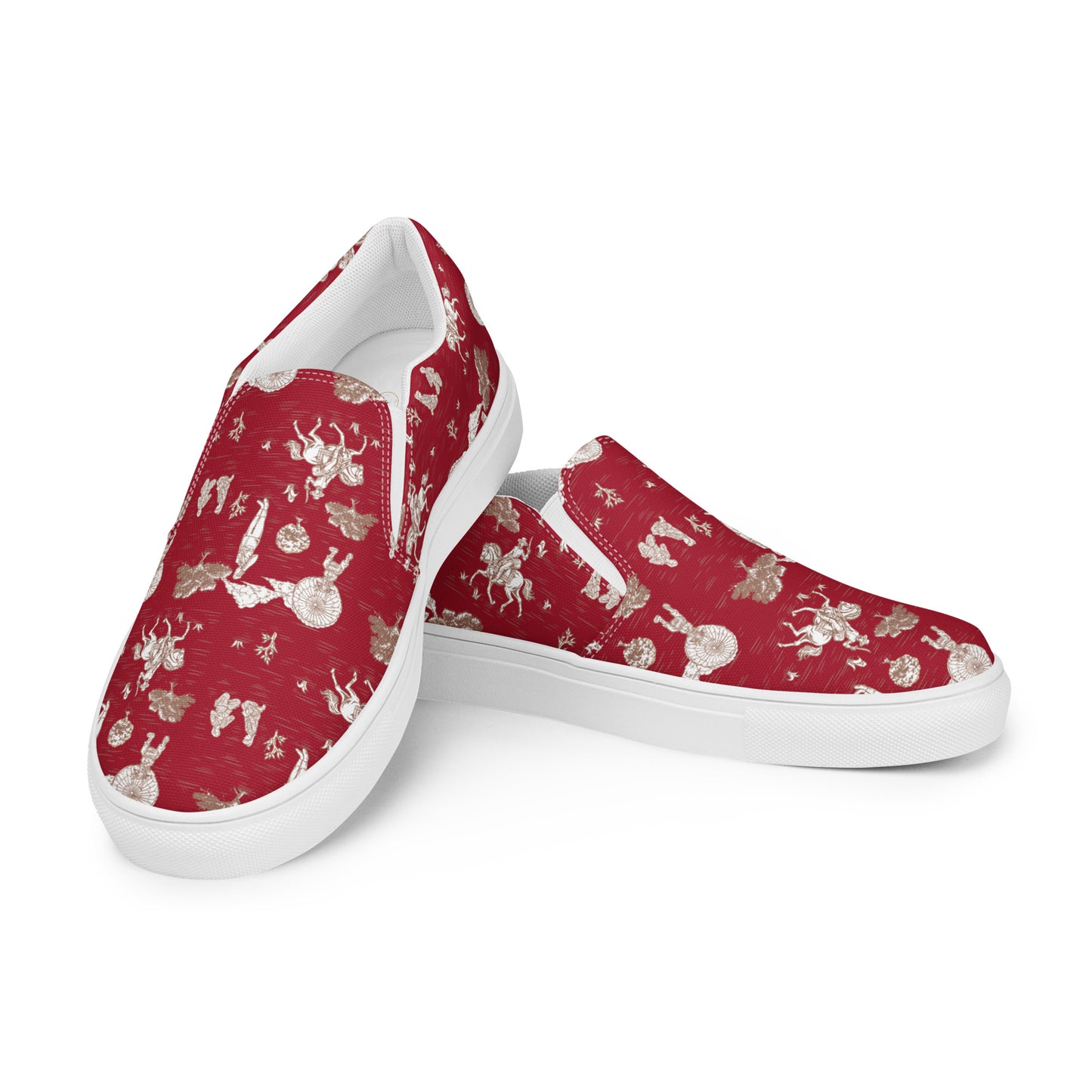 Military Toile Red Women’s slip-on canvas shoes