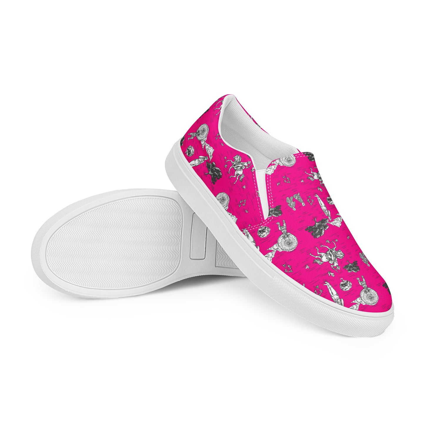 Military Women Pink Toile slip-on canvas shoes