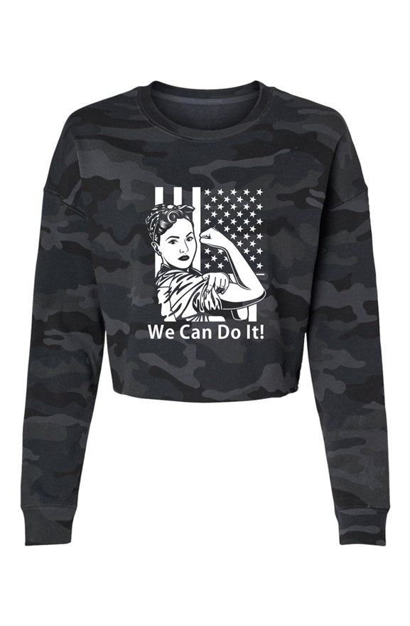 Rosie Lightweight Camo Cropped crewneck