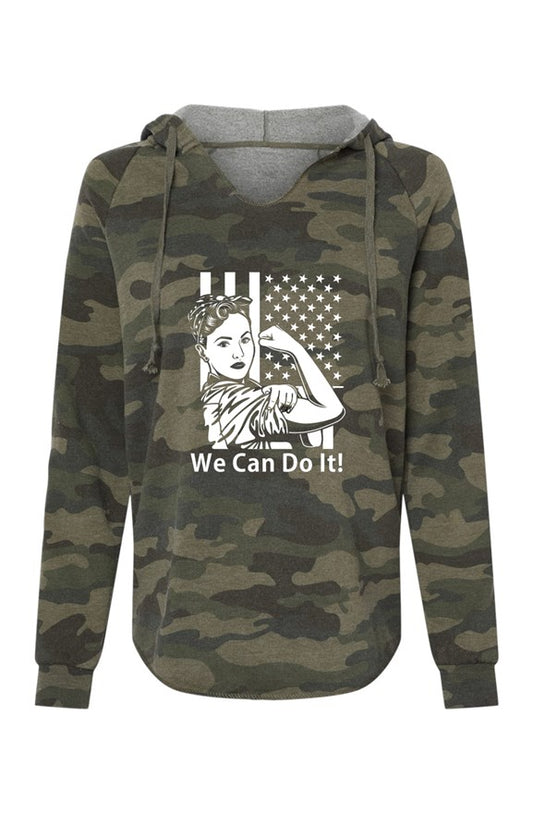 We Can Do It Lightweight Camo Hooded Sweatshirt