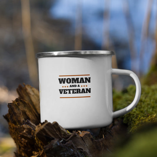 Woman and a Veteran Enamel Mug