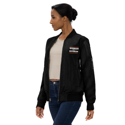 Woman and a Veteran Premium recycled bomber jacket