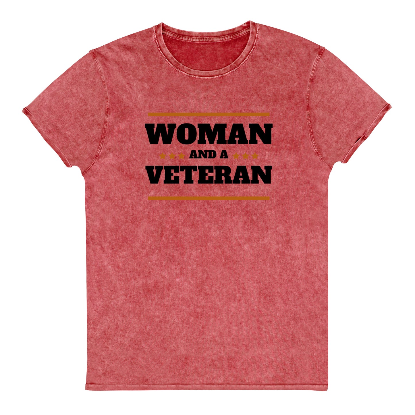 Woman and a Veteran Denim T-Shirt